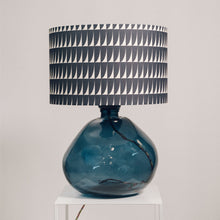 Load image into Gallery viewer, Large Blue Recycled Glass Lamp - with any Crawia, Heli or retro lampshade