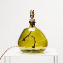 Load image into Gallery viewer, Green Recycled Glass Lamp Small - with any Crawia, Heli or retro lampshade