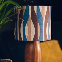 Llwythwch y ddelwedd i wyliwr yr Oriel, Lampshêd Retro Glas a Brown