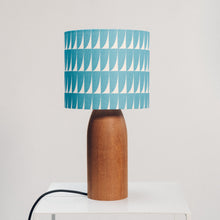 Load image into Gallery viewer, Dark Wood Lamp Base - with one of 4 Heli pattern lampshades
