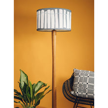Load image into Gallery viewer, Slate Grey and White Crawia Design Lampshade
